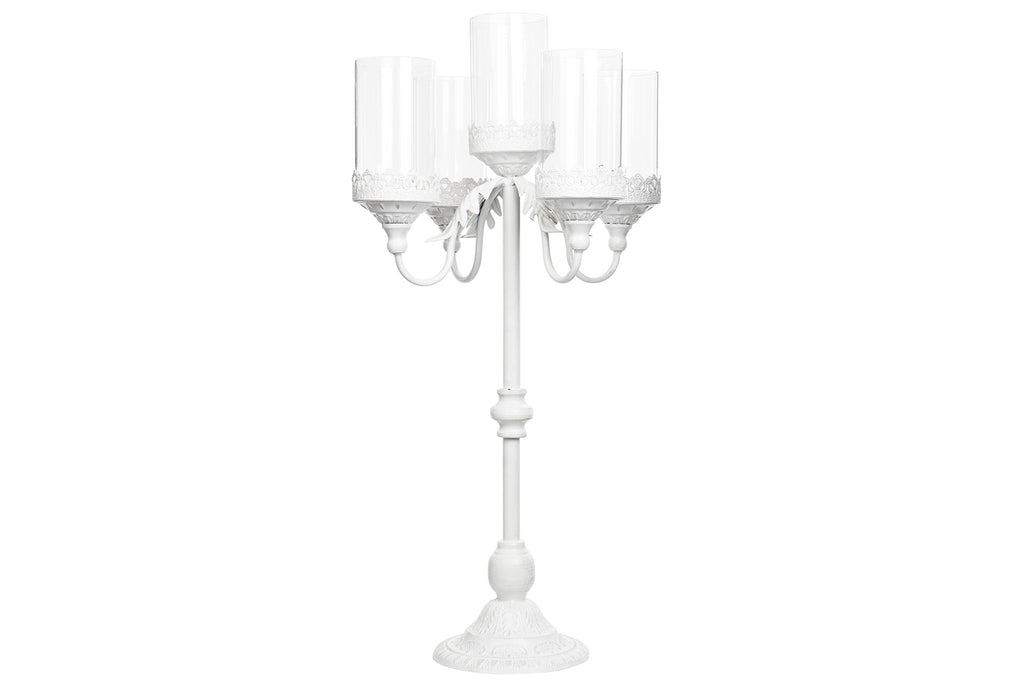 Kandelaber Blockljus 5-arm Vit