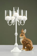 Kandelaber Blockljus 5-arm Vit