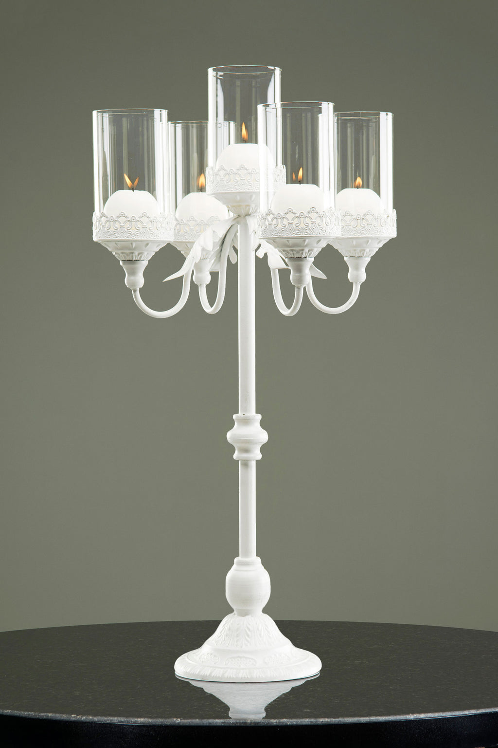 Kandelaber Blockljus 5-arm Vit