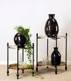 Bord Spegelbricka Svart Antik