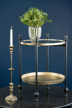 Bord Spegelbricka Svart Antik