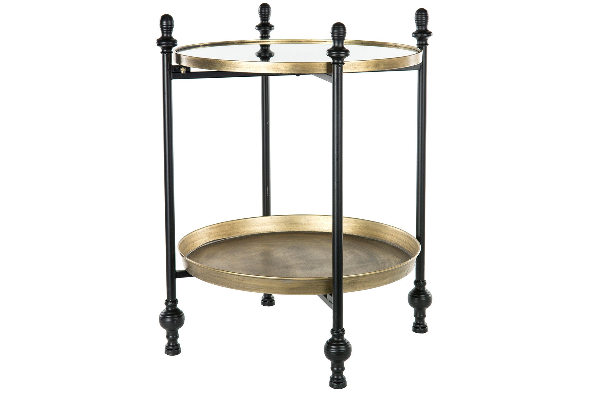 Bord Spegelbricka Svart Antik