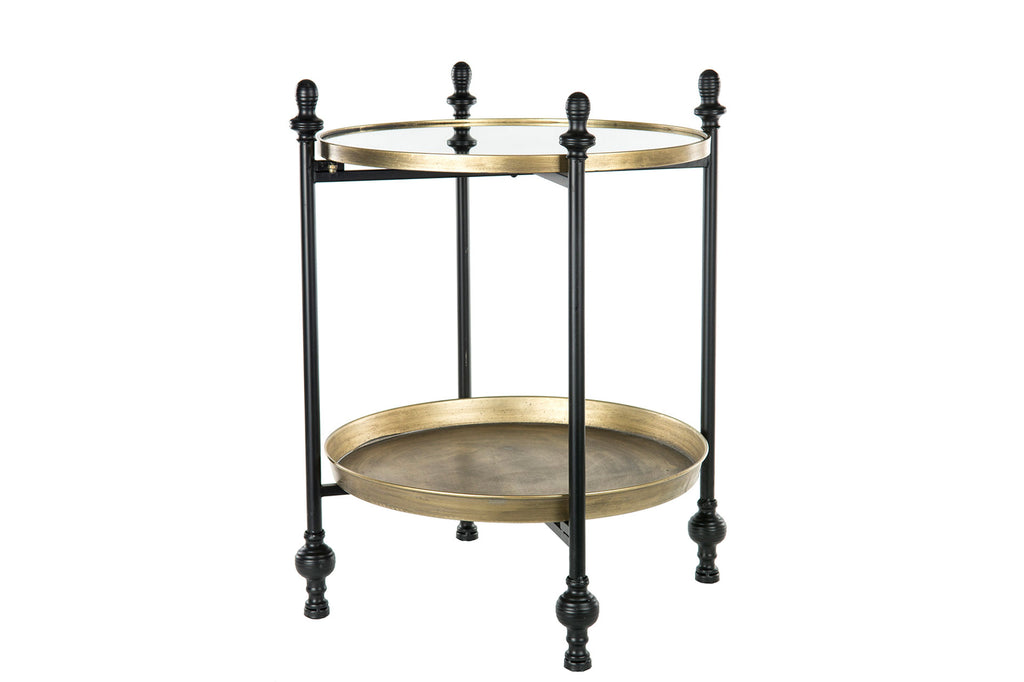 Bord Spegelbricka Svart Antik