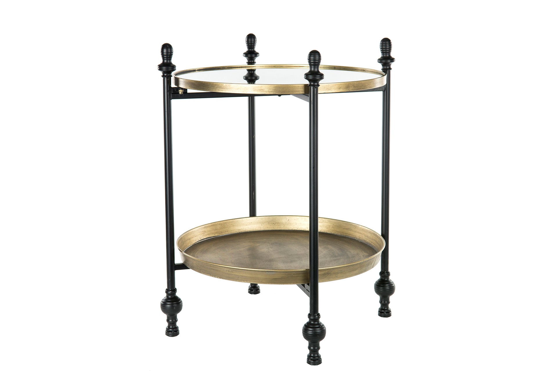 Bord Spegelbricka Svart Antik