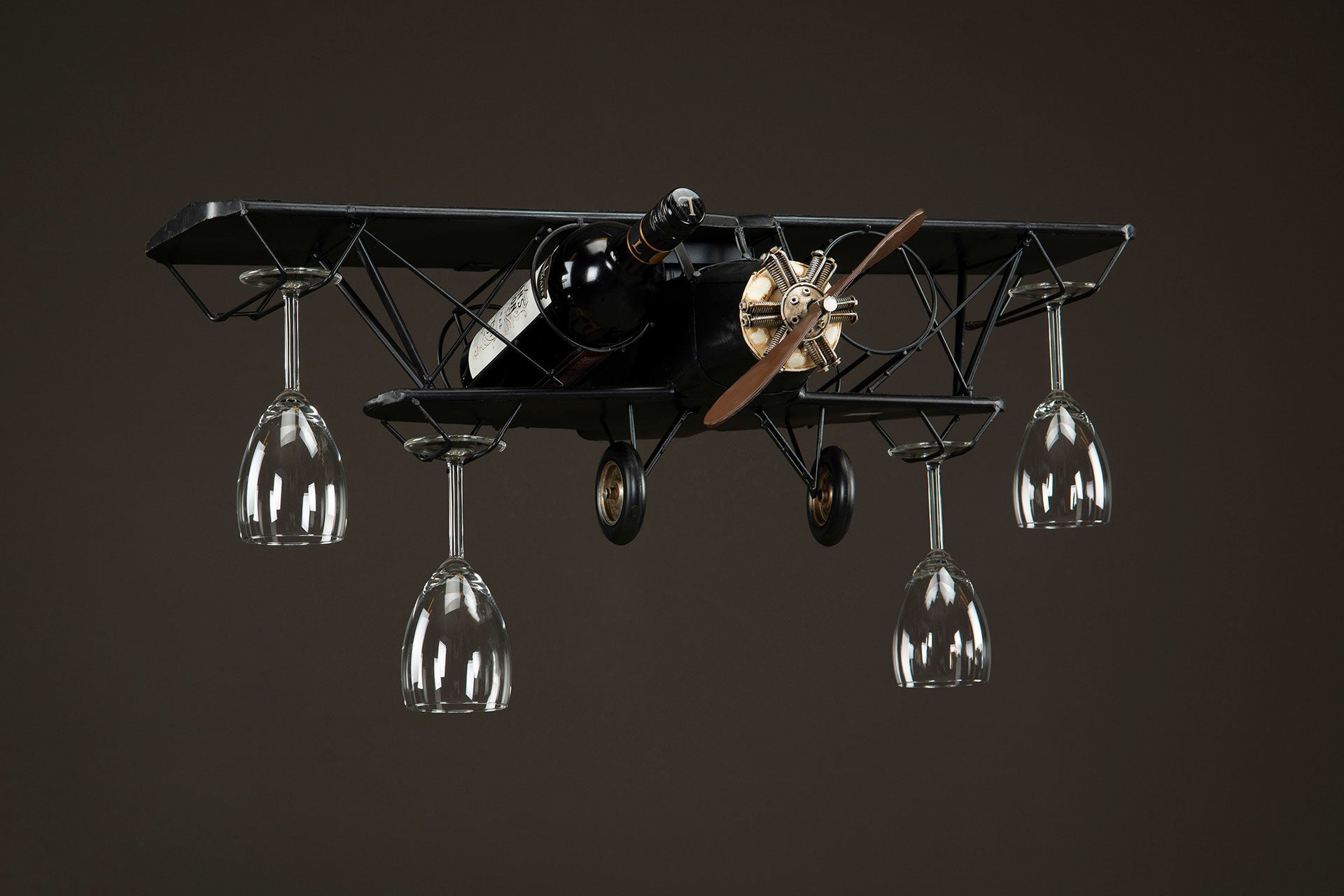 Flygplan Glas/Flaskhållare Metall