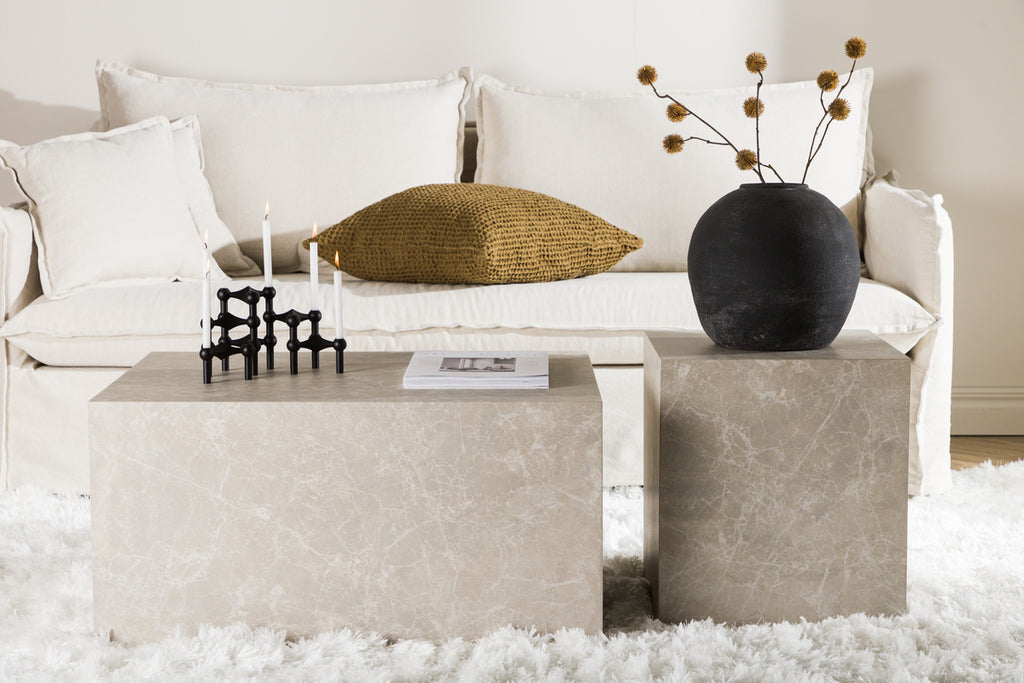 York Soffbord 40 x 40 Beige