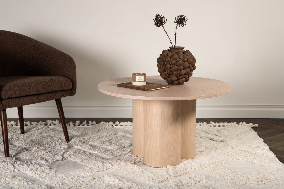 Olivia Soffbord ⌀80 Vitputsad