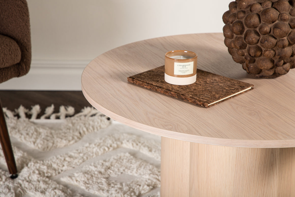 Olivia Soffbord ⌀80 Vitputsad