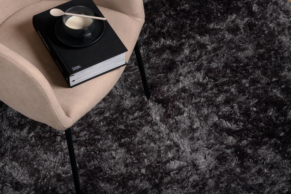 Natta Runda Mattor ⌀200 Mörkgrå