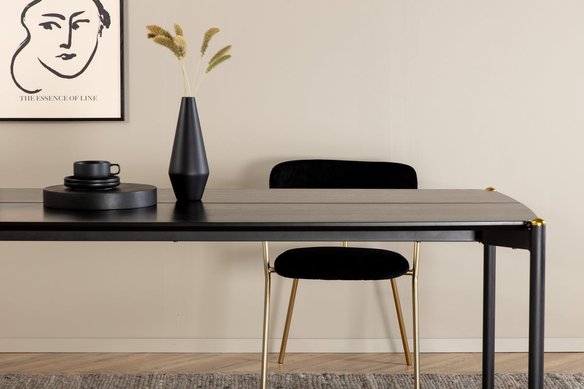 Pelle Rektangulära Matbord 190 x 90 Svart