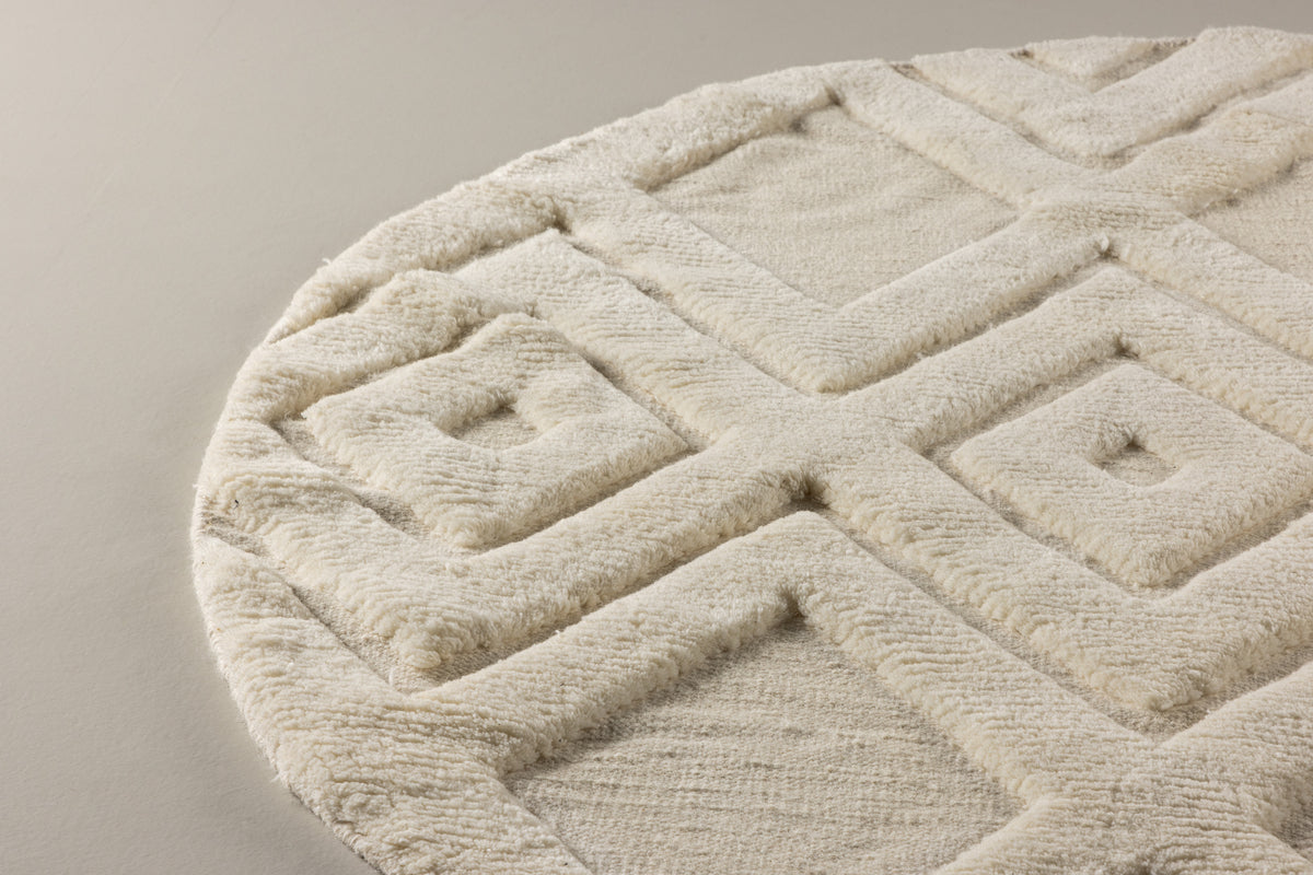 Dahlia Runda Mattor ⌀200 Vit