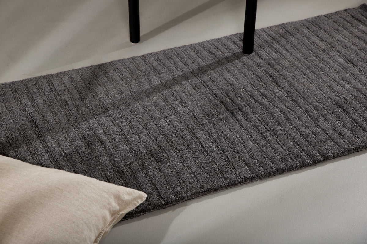 Milton Rektangulära Mattor 200 x 70 Mörkgrå