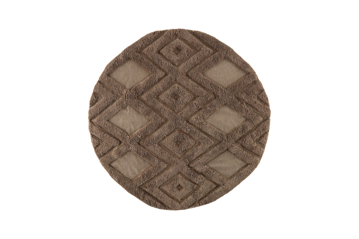 Dahlia Runda Mattor ⌀200 Mörkbrun