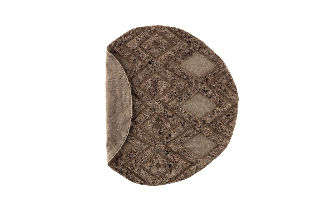 Dahlia Runda Mattor ⌀200 Mörkbrun