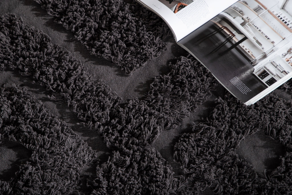 Hilma Rektangulära Mattor 350 x 250 Mörkgrå