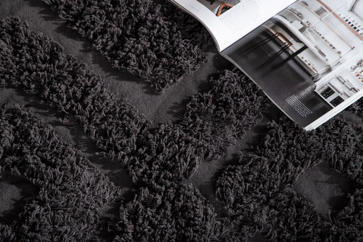 Hilma Rektangulära Mattor 300 x 200 Mörkgrå