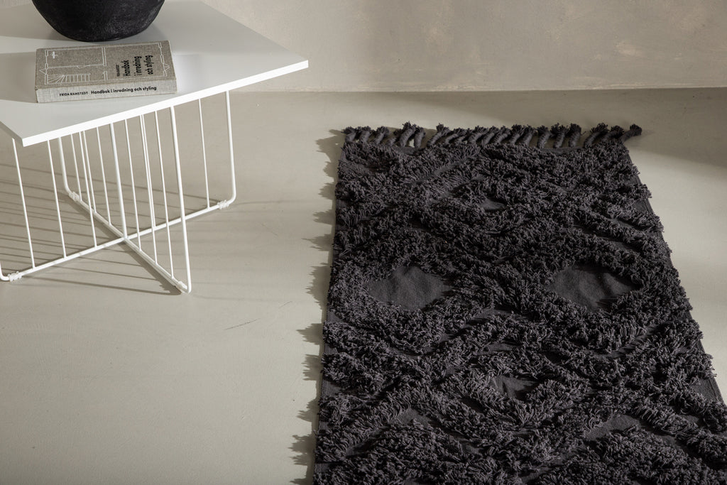 Hilma Rektangulära Mattor 200 x 70 Mörkgrå