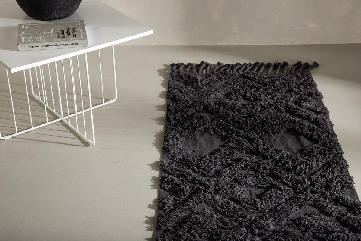 Hilma Rektangulära Mattor 200 x 70 Mörkgrå