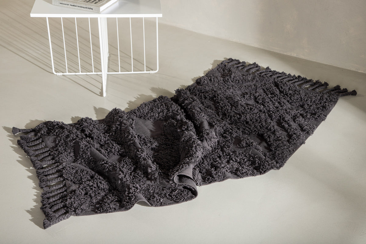 Hilma Rektangulära Mattor 200 x 70 Mörkgrå