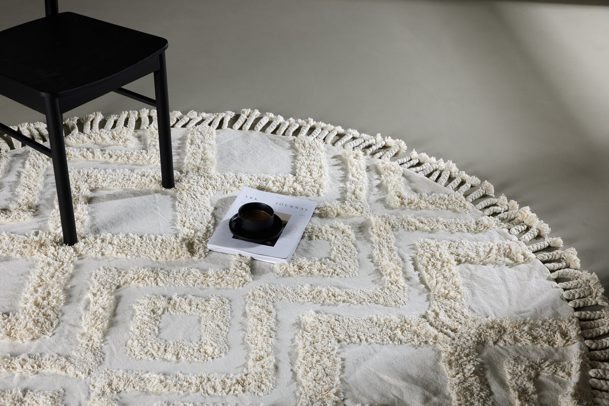 Hilma Runda Mattor ⌀200 Vit