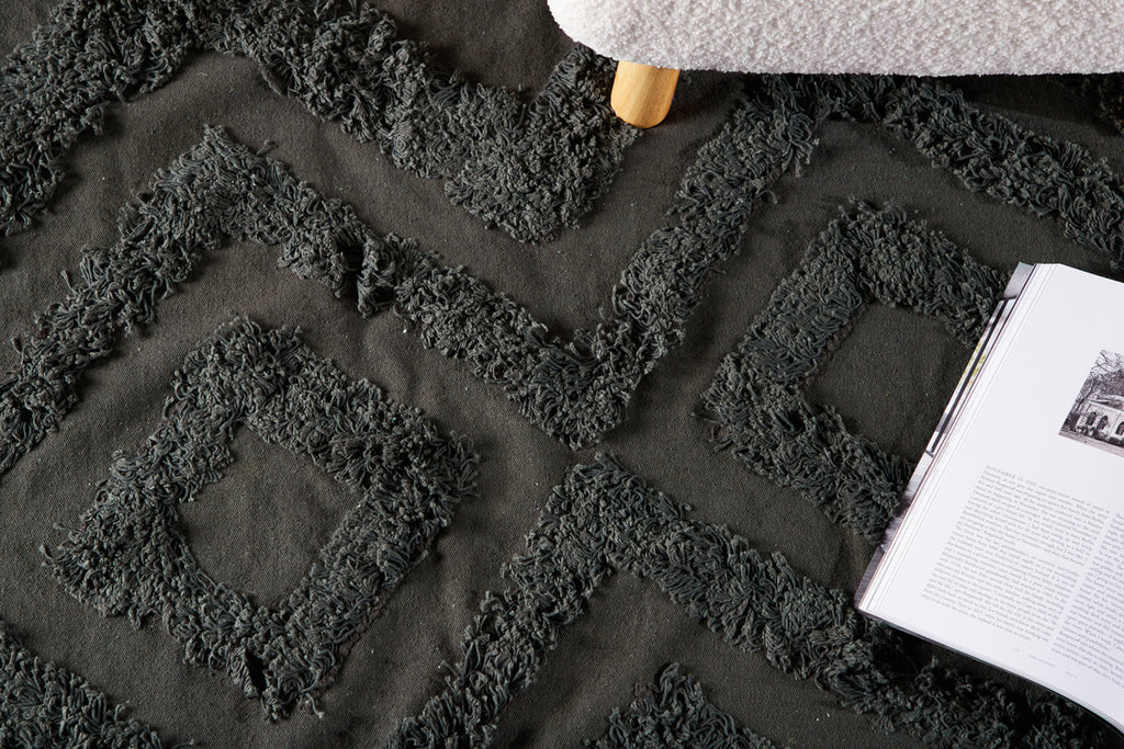 Hilma Runda Mattor ⌀200 Mörkgrå