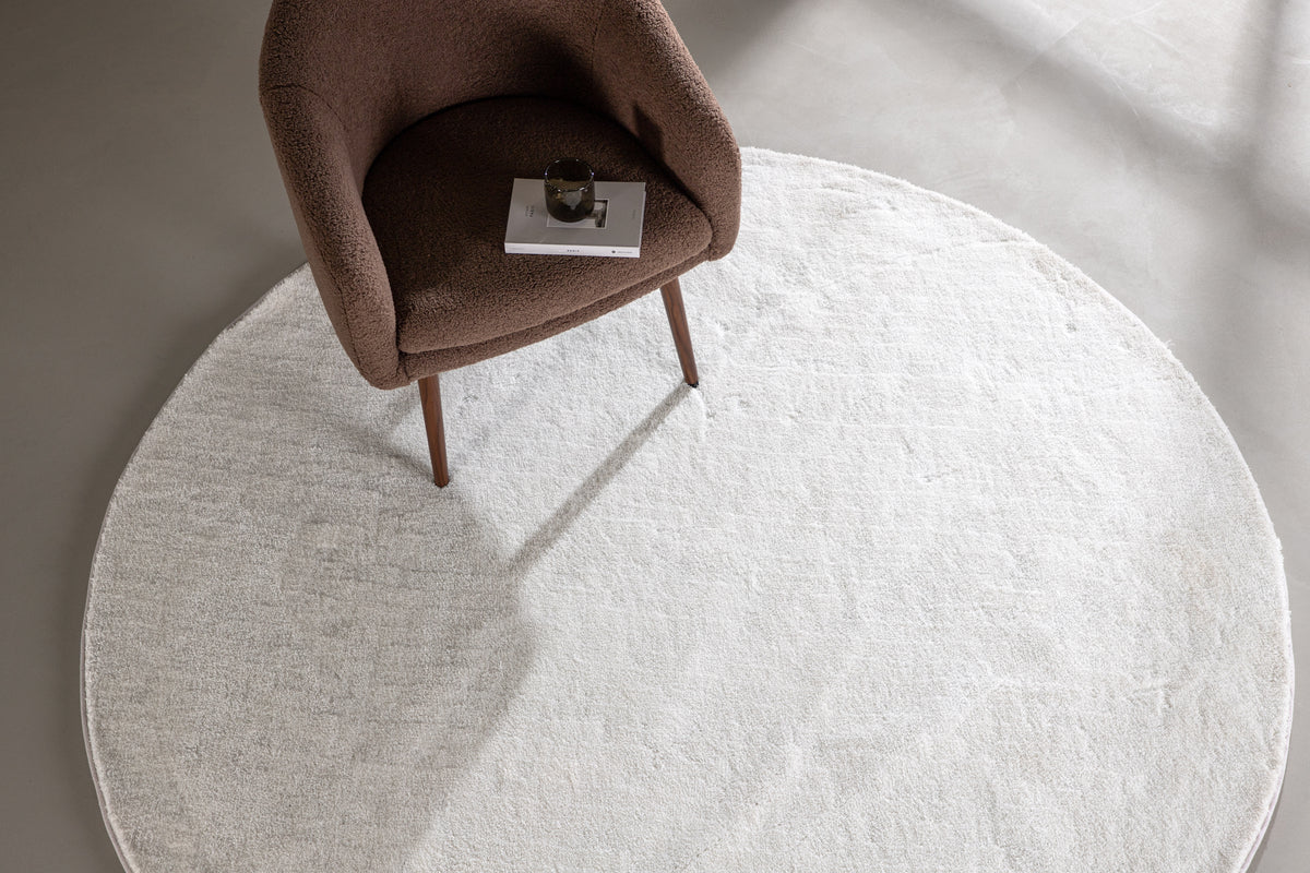 Undra Runda Mattor ⌀200 Vit