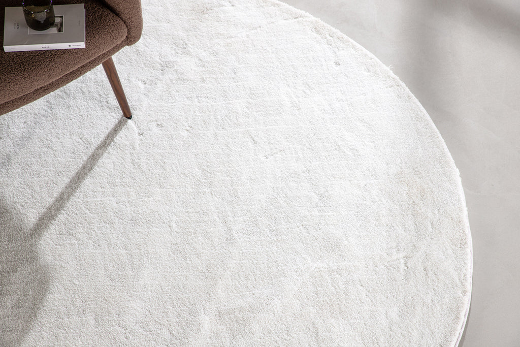 Undra Runda Mattor ⌀200 Vit