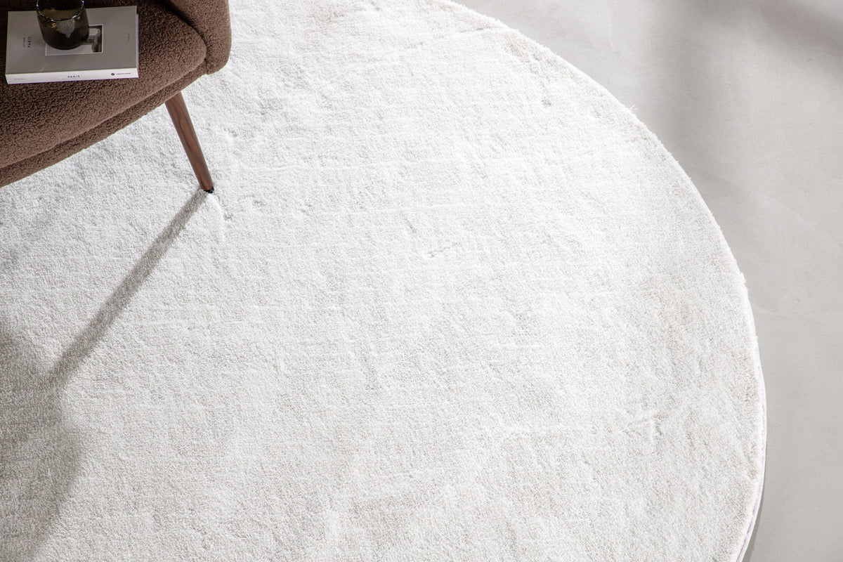 Undra Runda Mattor ⌀200 Vit