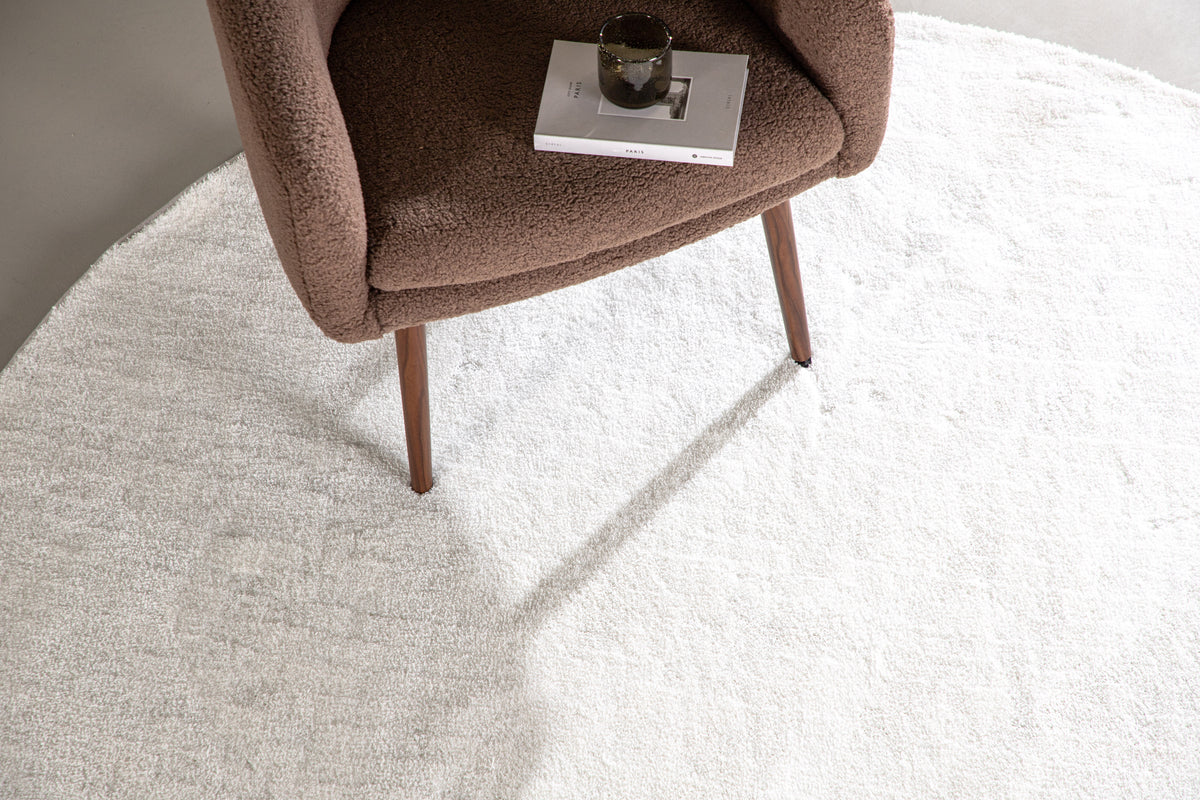 Undra Runda Mattor ⌀200 Vit