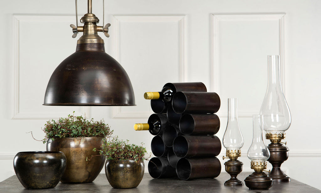 Taklampa Baron Antik Brun