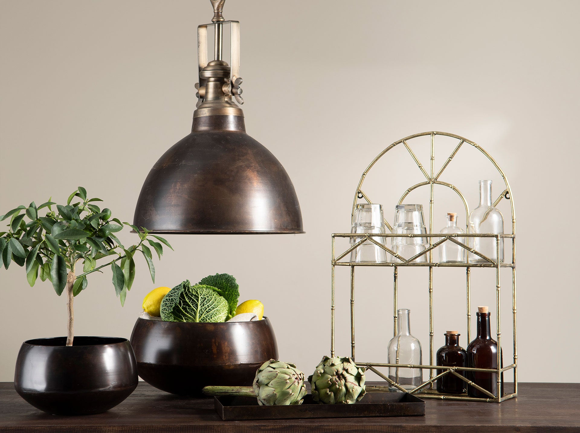 Taklampa Baron Antik Brun