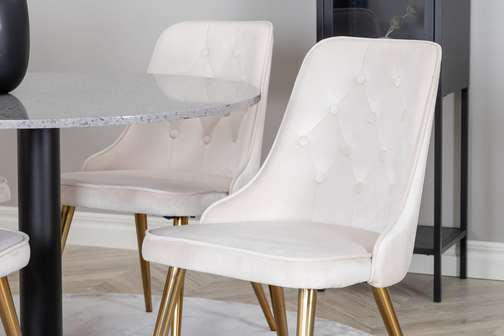 Velvet Deluxe Matstolar 2-pack Beige