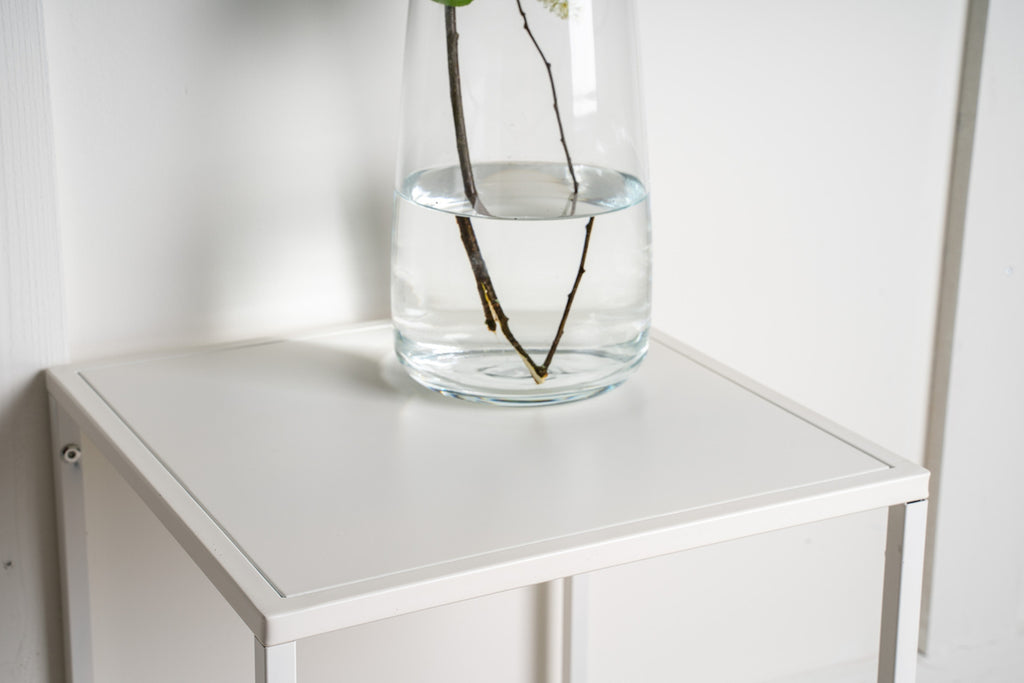 Staal Sidobord 37 x 38 Vit