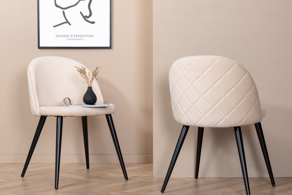 Velvet Matstolar 2-pack Beige