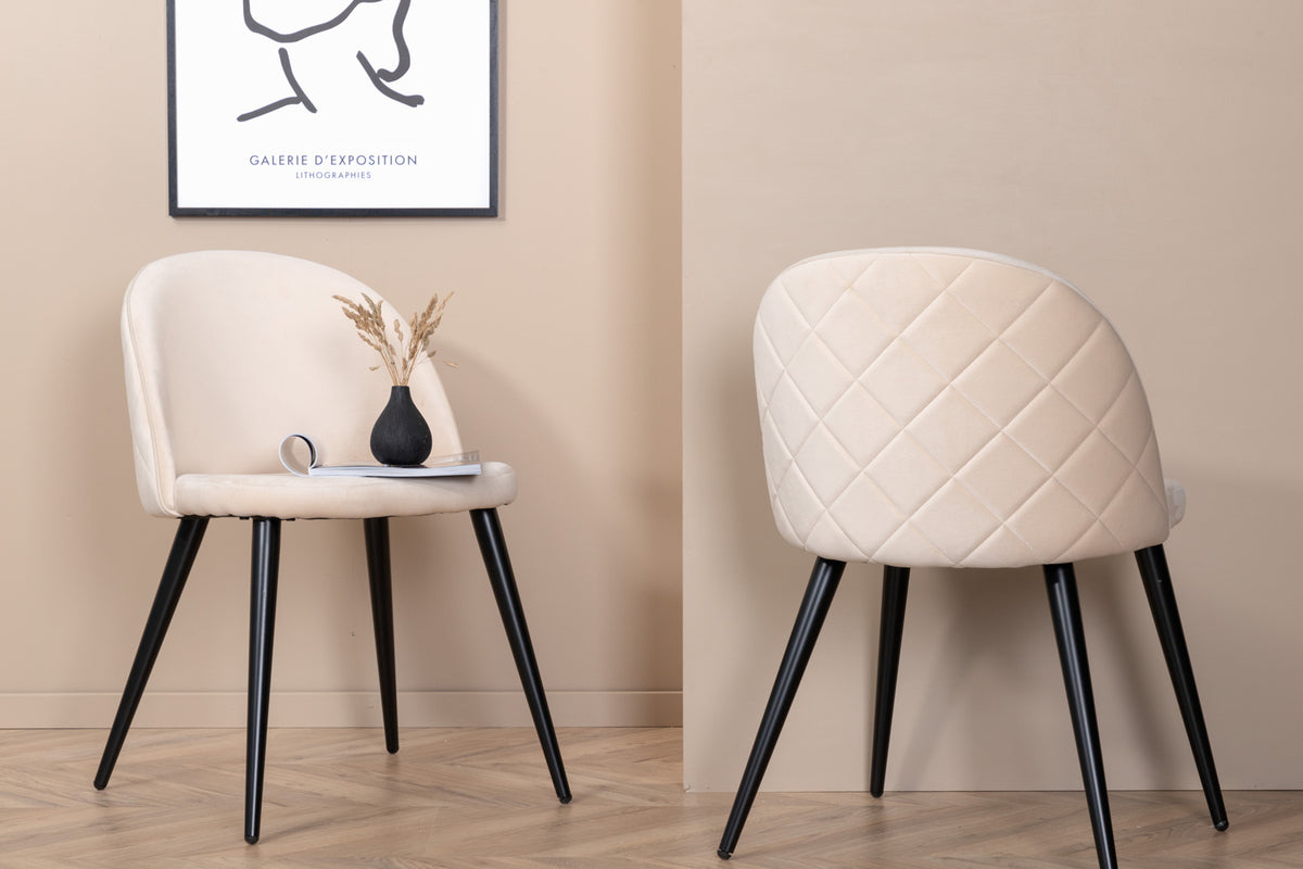 Velvet Matstolar 2-pack Beige