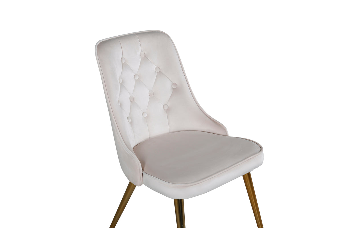 Velvet Deluxe Matstolar 2-pack Beige