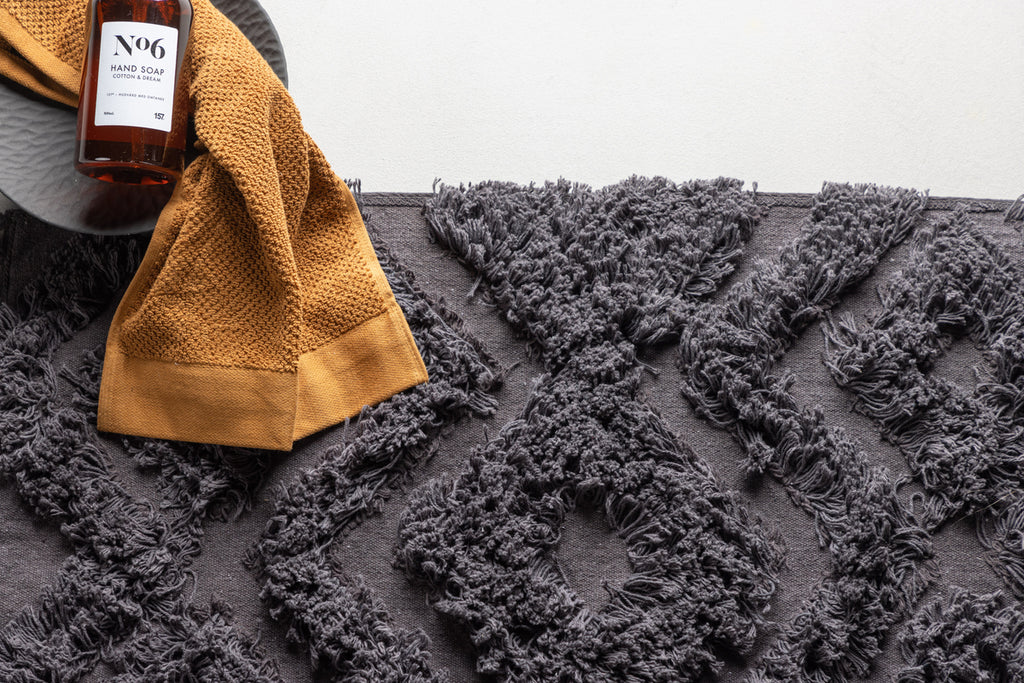 Hilma Rektangulära Mattor 80 x 50 Mörkgrå