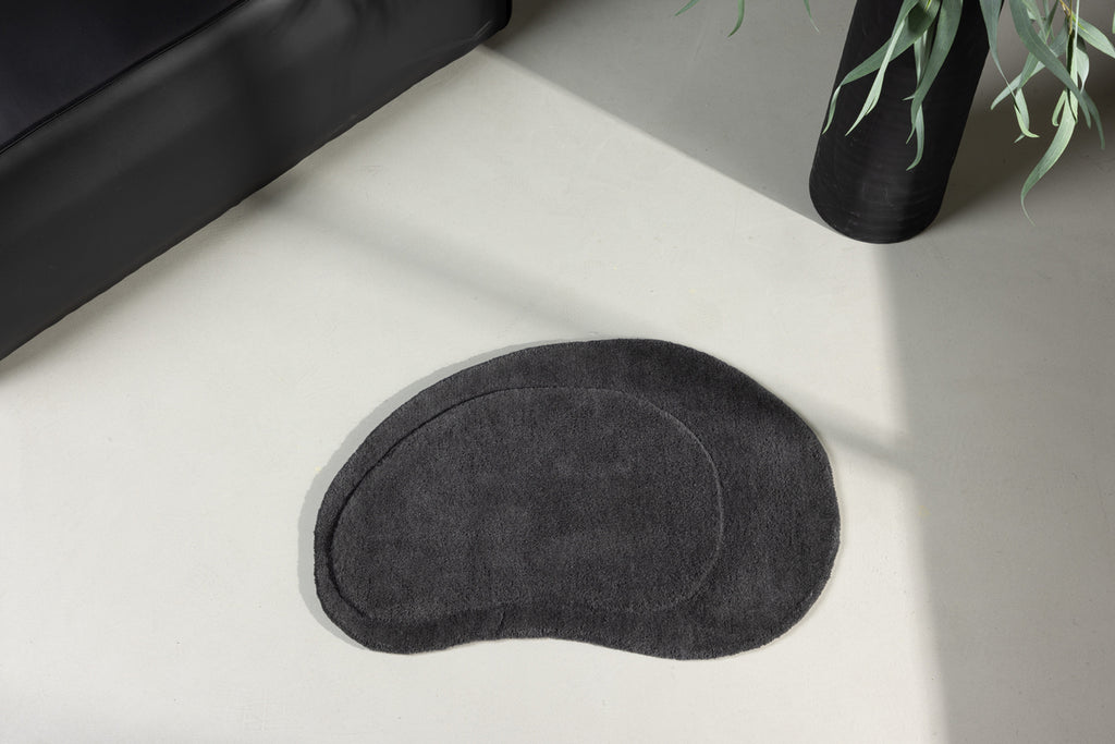 Sten Ovala Mattor 75 x 50 Mörkgrå
