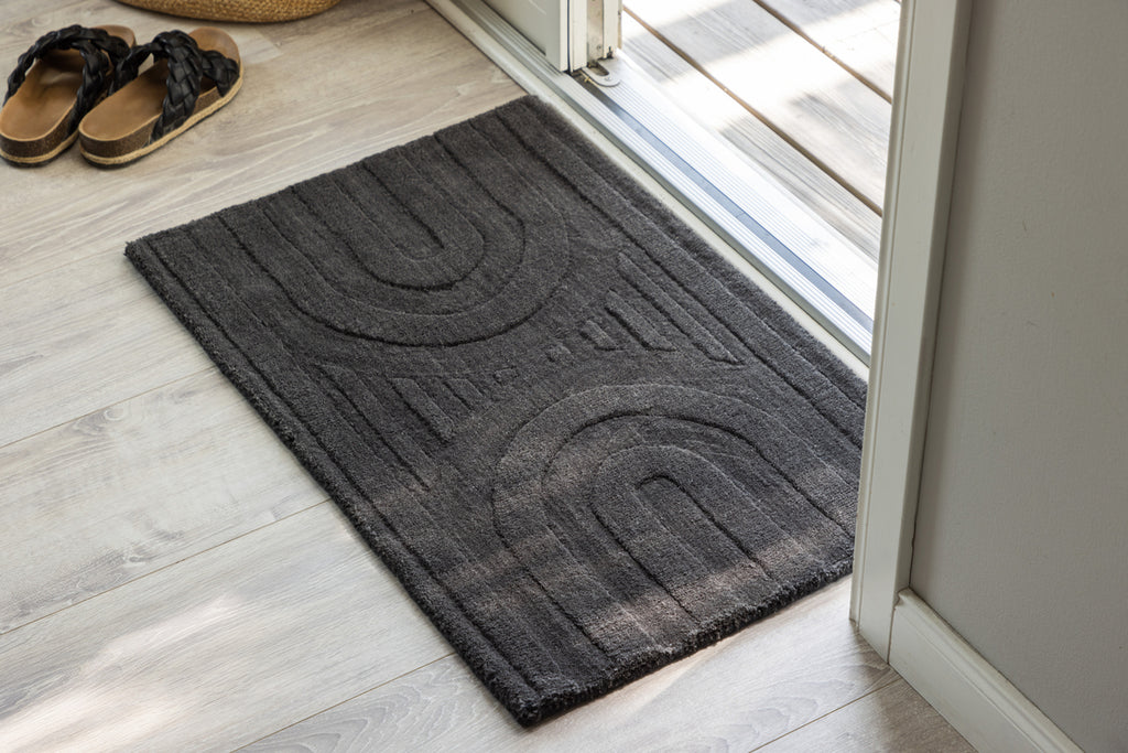 Nora Rektangulära Mattor 80 x 50 Mörkgrå