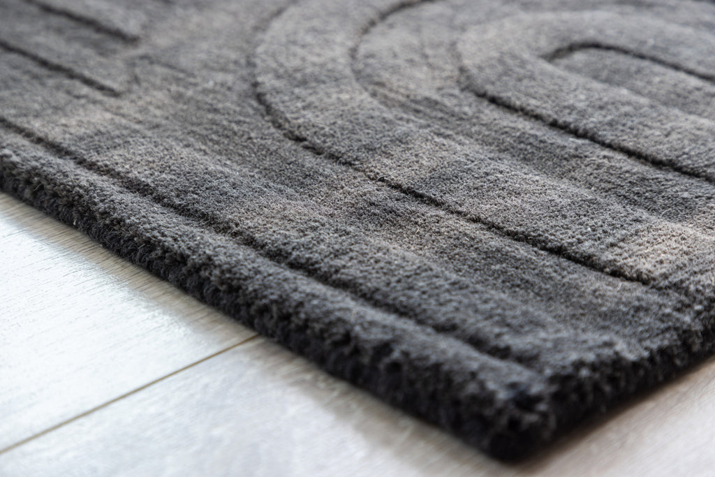 Nora Rektangulära Mattor 80 x 50 Mörkgrå