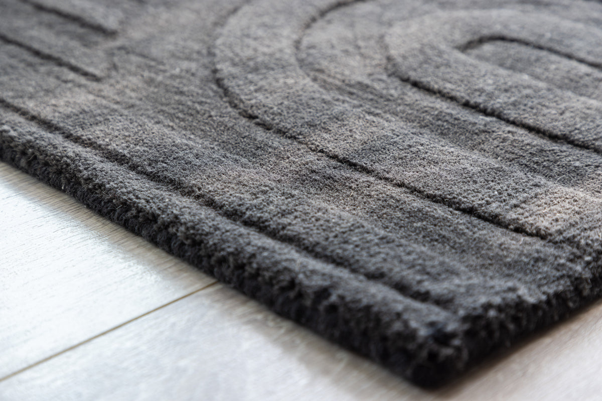 Nora Rektangulära Mattor 80 x 50 Mörkgrå
