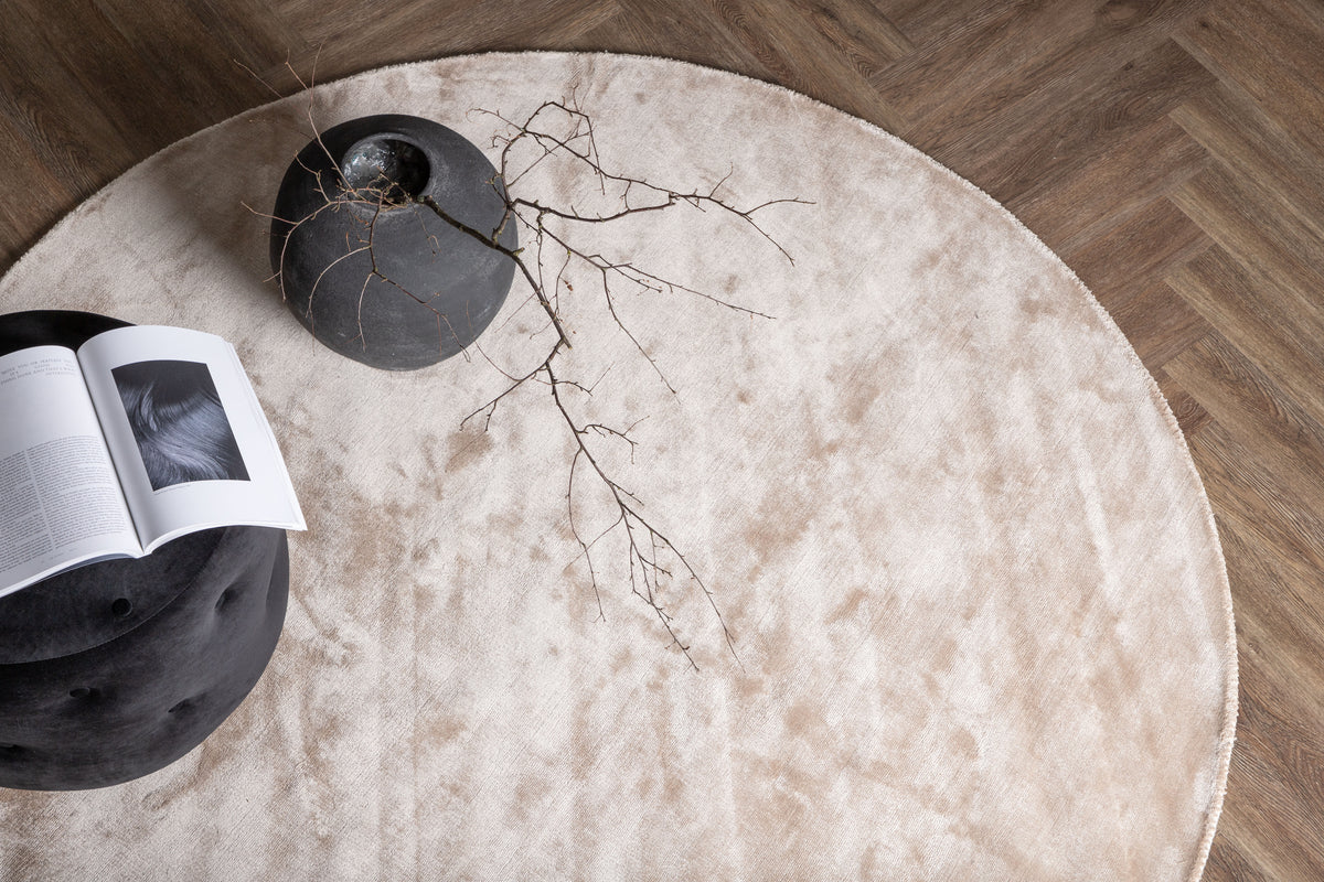 Indra Runda Mattor ⌀200 Beige