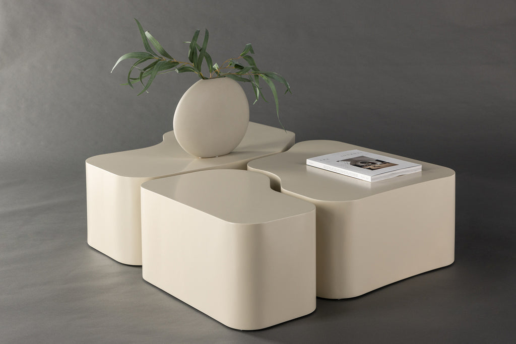 NORDLAND Soffbord Bord 1: 95x70, Bord 2: 74x60, Bord 3: 40x40 Beige