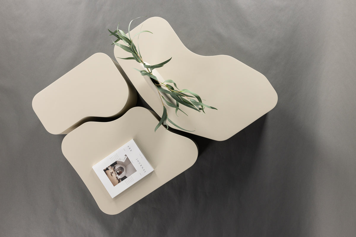 NORDLAND Soffbord Bord 1: 95x70, Bord 2: 74x60, Bord 3: 40x40 Beige
