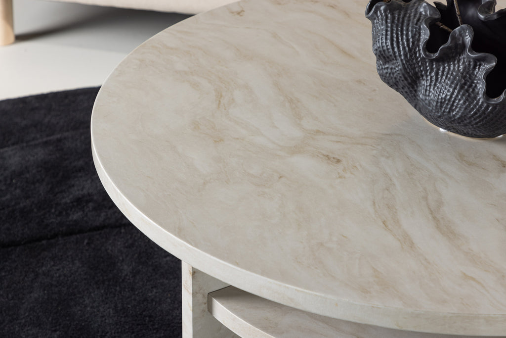 Ålesund Soffbord ⌀85 Beige