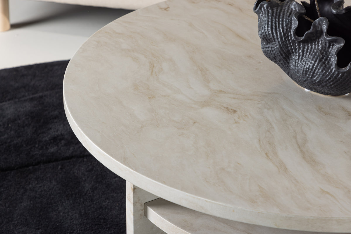 Ålesund Soffbord ⌀85 Beige