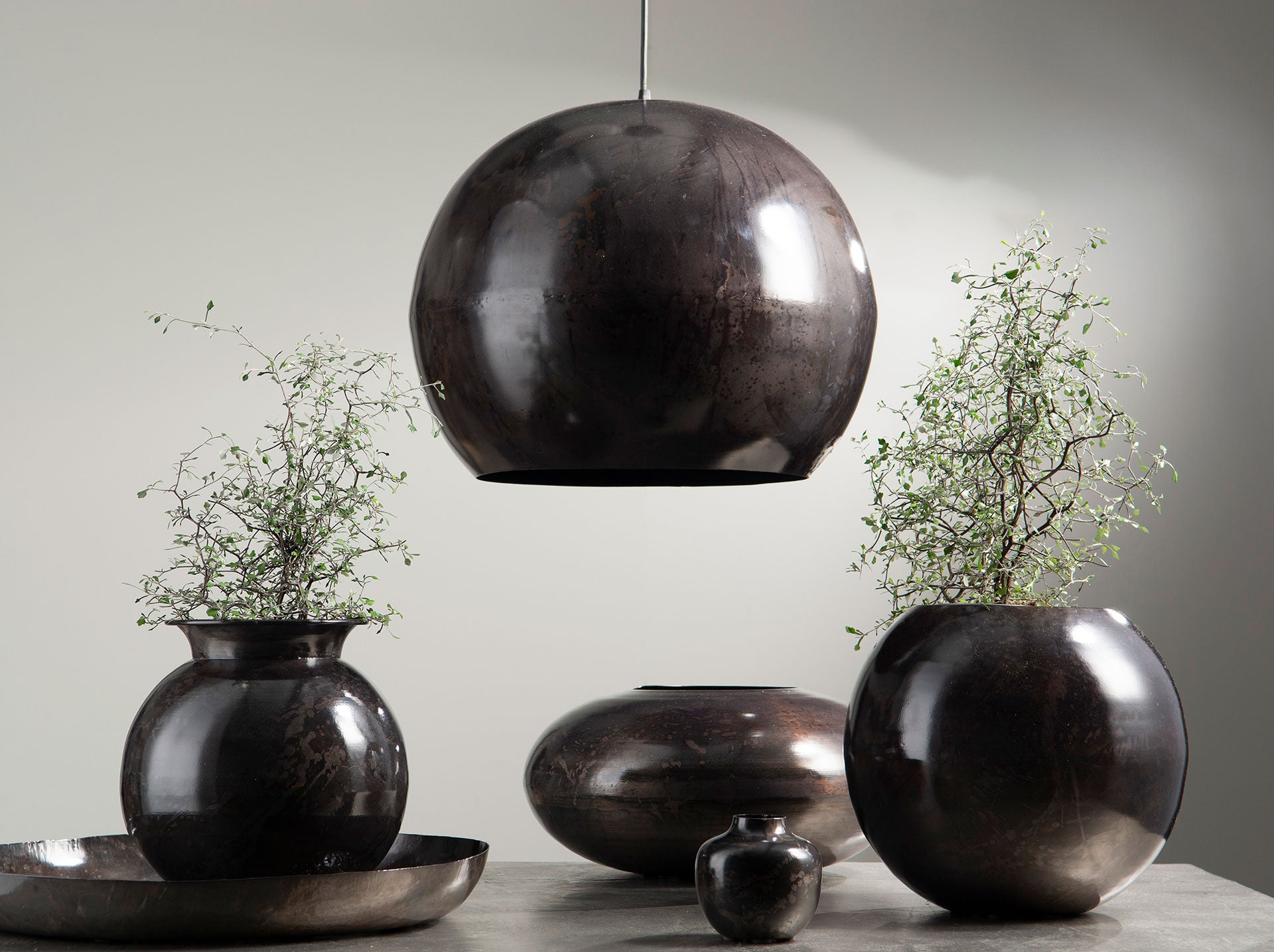 Taklampa Globe Grey Onyx