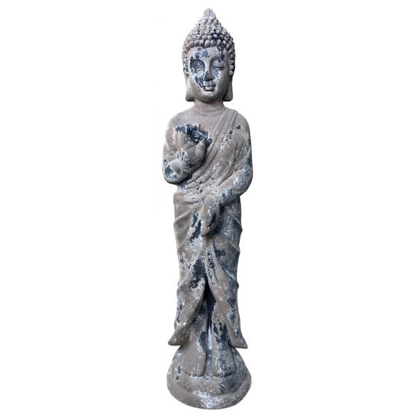 Buddha hög helkropp antikgrå