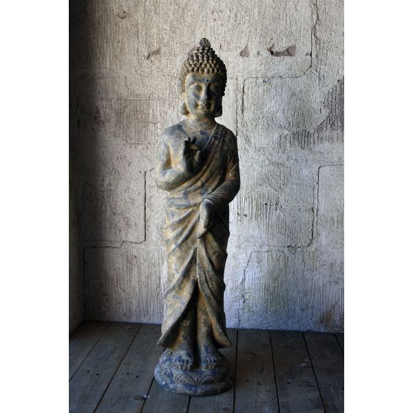 Buddha hög helkropp antikgrå