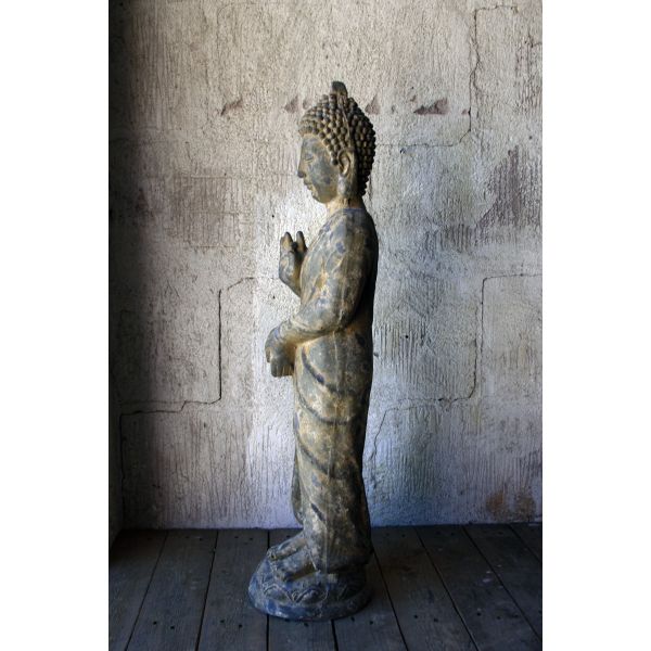 Buddha hög helkropp antikgrå